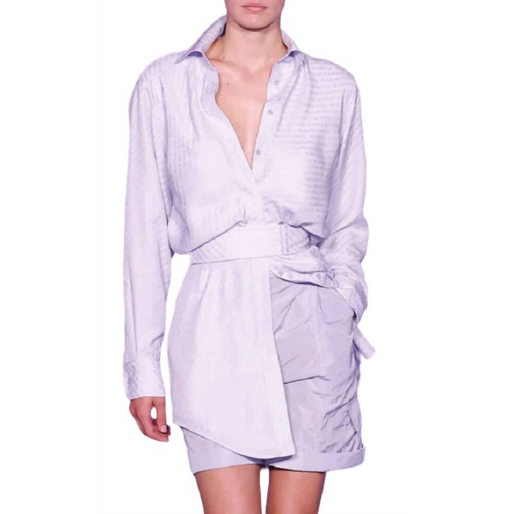 NEW BRANDON MAXWELL vera shirtdress in wisteria